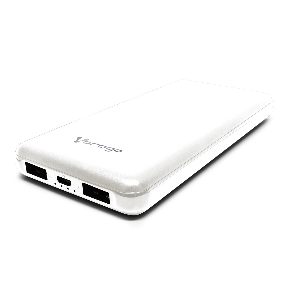 Power Bank Vorago Pb-401 Blanco 10000mah 2ptos Usb 1.0a 2.1
