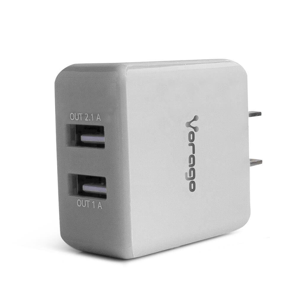 Cargador Para Pared Vorago 2 Puertos Usb Blanco Au-106