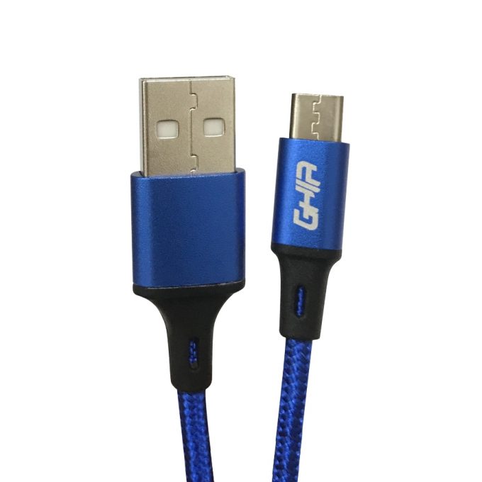 Cable Micro Usb Ghia Nylon Color Azul De 1m Gac-191A