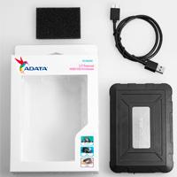 CARCASA ADATA ED600 PARA DISCOS DUROS/SSD 2.5 PULGADAS 7MM/9.5MM SATA3/USB3.2 NEGRO RESISTENTE A GOLPES Y AGUA CASE PC