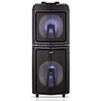 BAFLE AMPLIFICADO RECARGABLE DE DJ BOCINA PROFESIONAL DOBLE DE 12 PULG 24000W PMPO PORTATIL CON RUEDAS BTX2/ USBX2/ MICRO SDX2/AUX2/ LUCES LED/ EFECTOS DE SONIDO/PAD DE PERCUSIONES/BATERA
