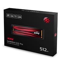 UNIDAD DE ESTADO SOLIDO SSD ADATA XPG GAMMIX S11 PRO NVME M.2 2280 512GB PCIE GEN 3X4 3DNAND LECT.3500MB/S ESCRIT 3000MB/S CON DISIPADOR PC/GAMER/ALTO RENDIMIENTO