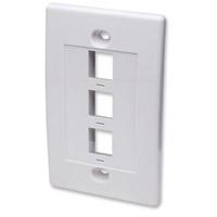 TAPA DE PARED INTELLINET FACEPLATE PLACA 3 PUERTOS BLANCO