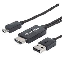 CABLE MHL MANHATTAN DE MICRO USB A HDMI CON USB-A PARA ALIMENTACION