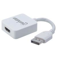 CONVERTIDOR VIDEO MANHATTAN HDMI H A DISPLAYPORT M 4K, CON CABLE, BLANCO
