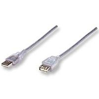 CABLE USB 2.0 EXTENSION MANHATTAN 4.5 MTS TIPO A MACHO - A HEMBRA PLATA