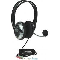 AUDIFONOS DIADEMA MANHATTAN ERGONOMICA MICROFONO CONTROL DE VOLUMEN 3.5MM