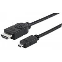 CABLE HDMI MANHATTAN V 1.4 MACHO A MICRO HDMI+ETHERNET 2 MTS