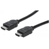 CABLE MANHATTAN HDMI 1.4 M-M DE ALTA VELOCIDAD BLINDADO NEGRO 2 MTS CON CANAL ETHERNET