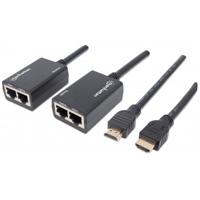 KIT EXTENSOR HDMI MANHATTAN 30M CABLE UTP RED RJ45 1080P CAT5E/CAT6